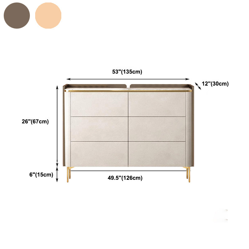 11.7-inch Width Glam Dresser Stone Storage Chest Dresser with 6 Drawers