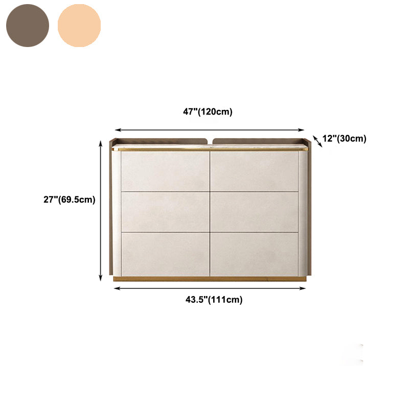 11.7-inch Width Glam Dresser Stone Storage Chest Dresser with 6 Drawers