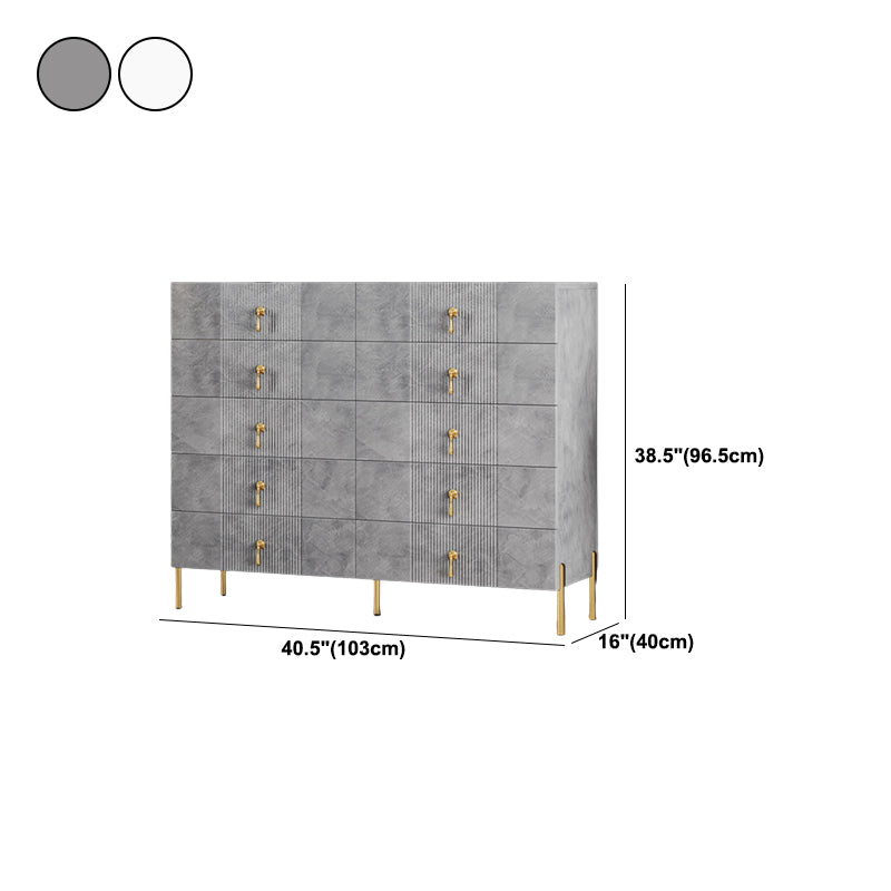 Contemporary Glam Chest Wooden Storage Chest with Soft-Close Drawers