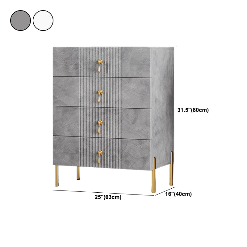 Contemporary Glam Chest Wooden Storage Chest with Soft-Close Drawers