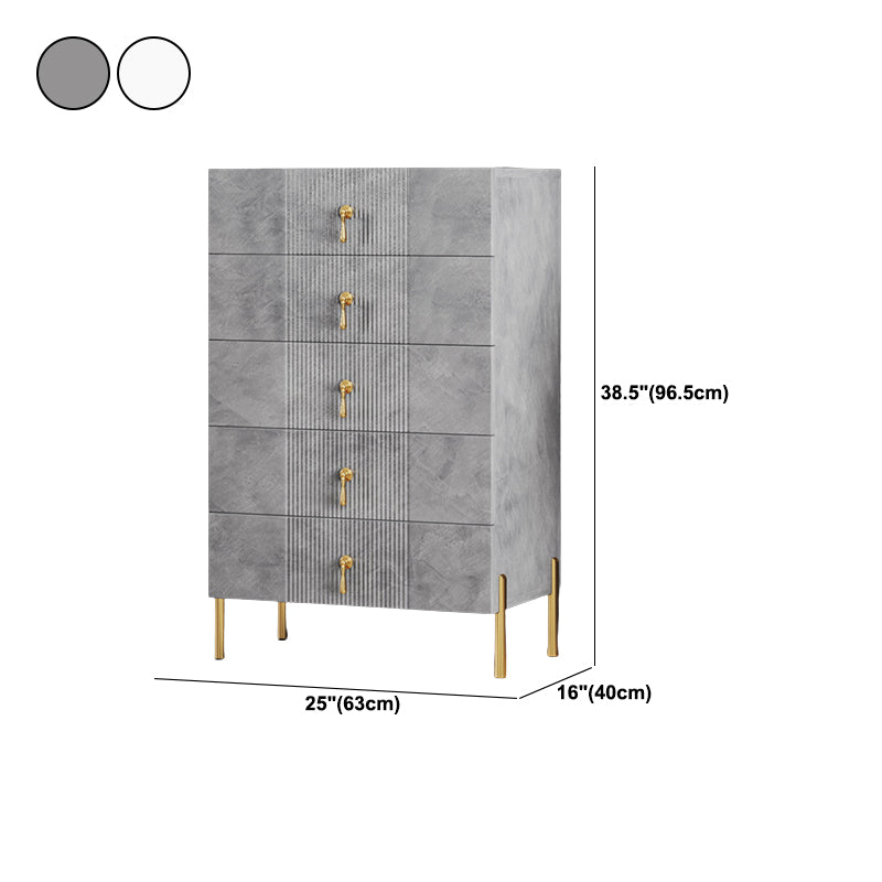 Contemporary Glam Chest Wooden Storage Chest with Soft-Close Drawers