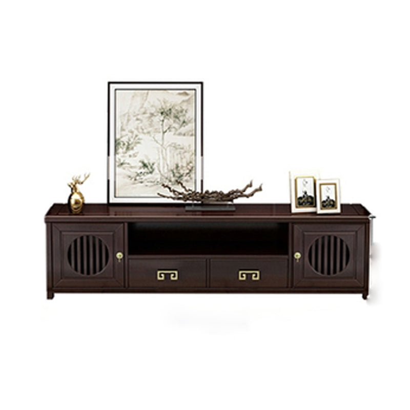 New Chinese Solid Wood TV Cabinet Modern and Simple Storage in Living Room TV Console