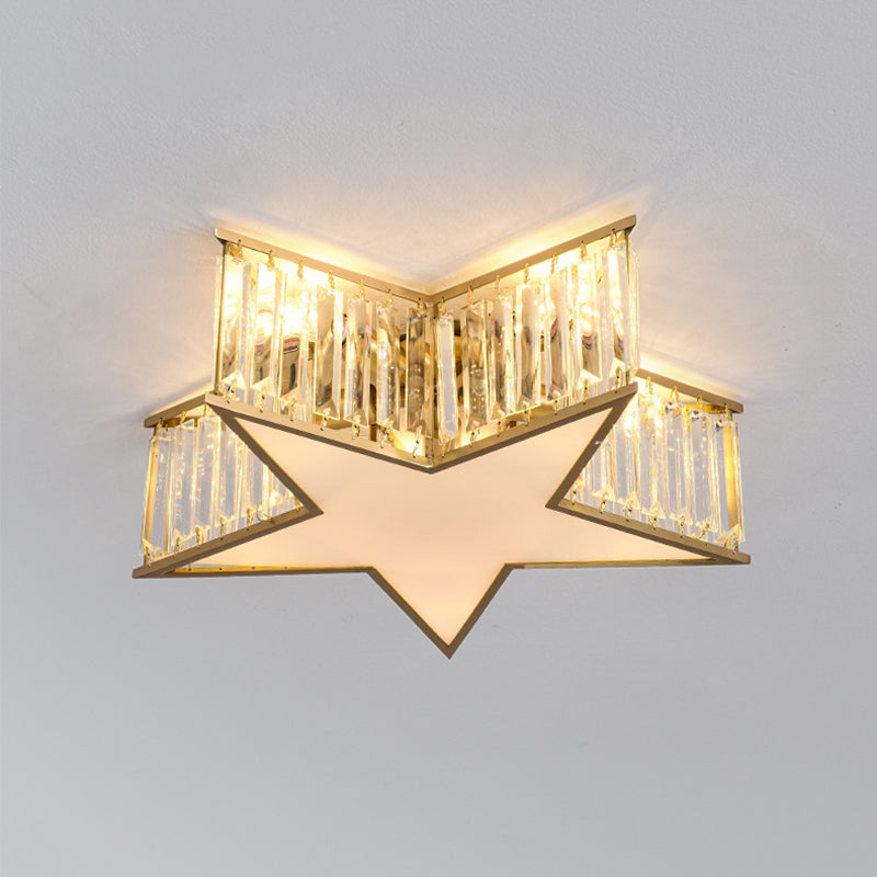 Modern Ceiling Lighting Crystal Multiple-Light Ceiling Mount Light Fixture