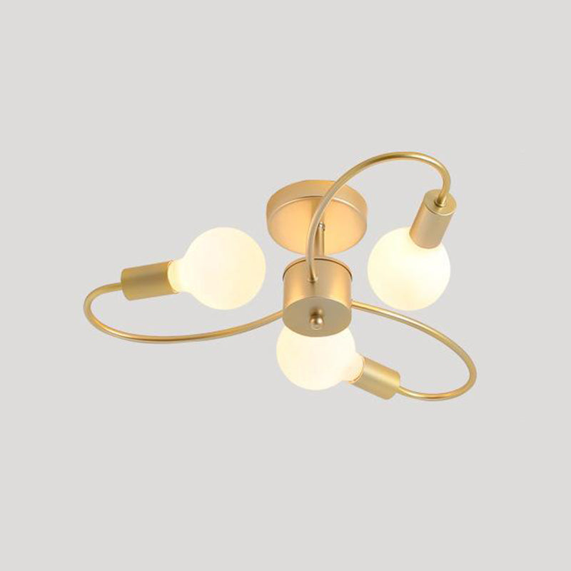 Modern Metal Ceiling Light Golden/Black Flush Mount Lighting for Home