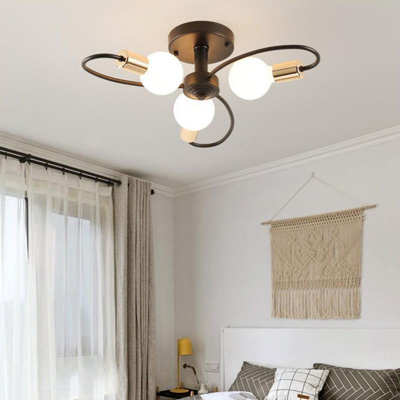 Modern Metal Ceiling Light Golden/Black Flush Mount Lighting for Home