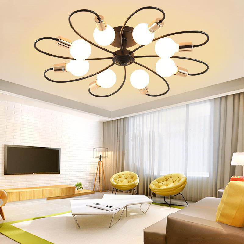 Modern Metal Ceiling Light Golden/Black Flush Mount Lighting for Home