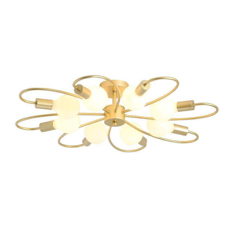 Modern Metal Ceiling Light Golden/Black Flush Mount Lighting for Home