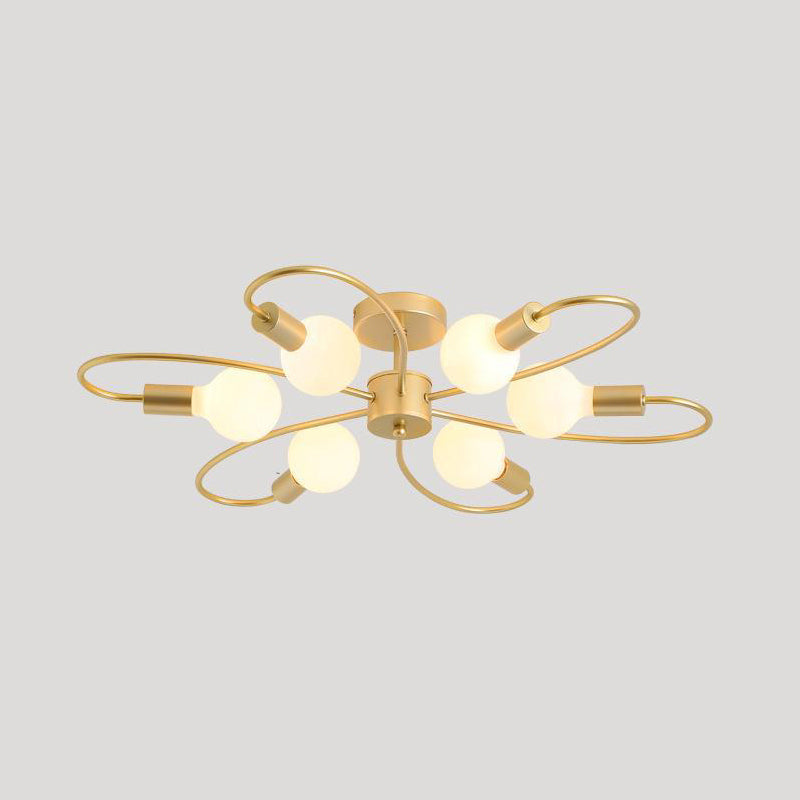 Modern Metal Ceiling Light Golden/Black Flush Mount Lighting for Home