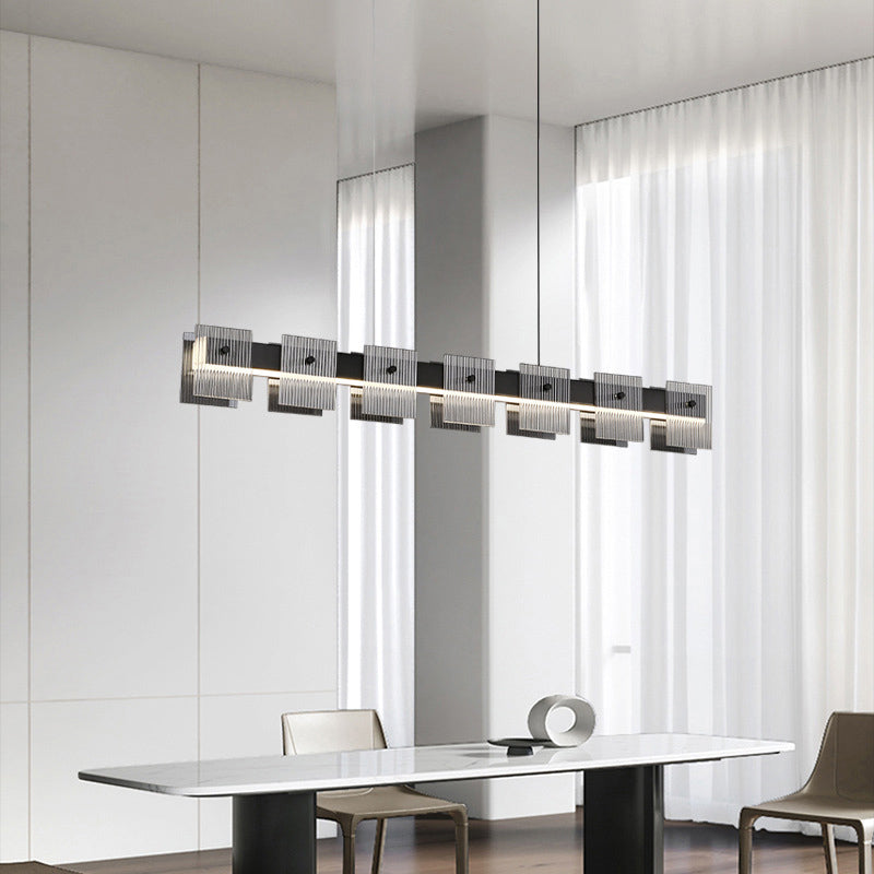 Glass Island Pendant Modern Style Island Light Fixtures for Dining Room