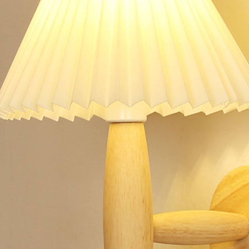 Modern Style Flared Wall Mounted Lamps Wood 1 Light Wall Mounted Light Fixture