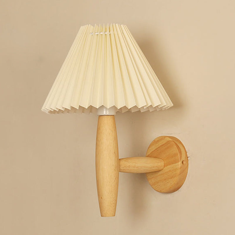 Modern Style Flared Wall Mounted Lamps Wood 1 Light Wall Mounted Light Fixture