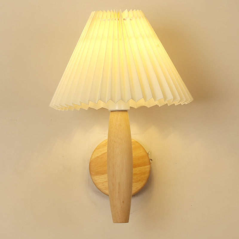 Modern Style Flared Wall Mounted Lamps Wood 1 Light Wall Mounted Light Fixture