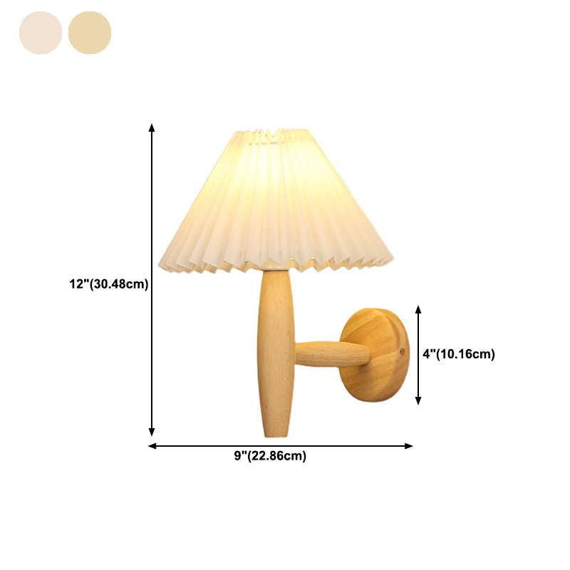 Modern Style Flared Wall Mounted Lamps Wood 1 Light Wall Mounted Light Fixture