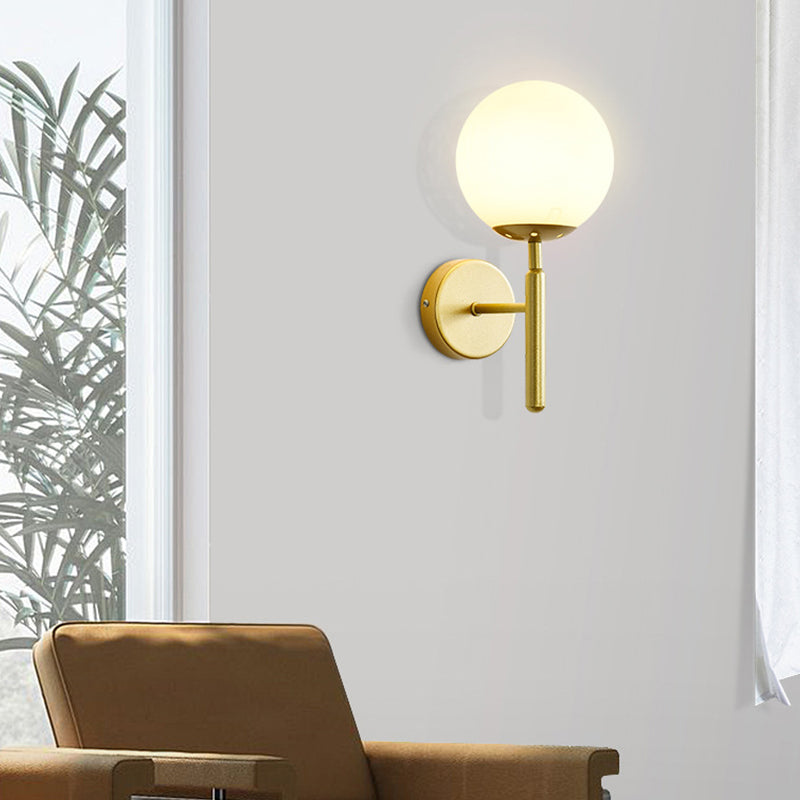 Modern Style Ball Wall Sconce Glass 1 Light Sconces for Bedroom