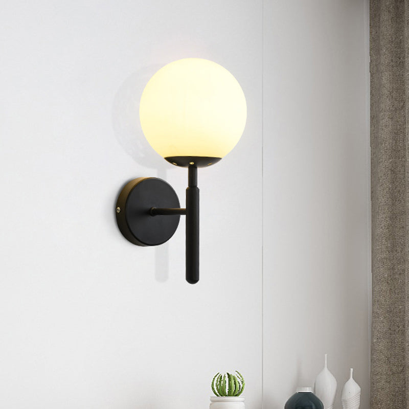 Modern Style Ball Wall Sconce Glass 1 Light Sconces for Bedroom
