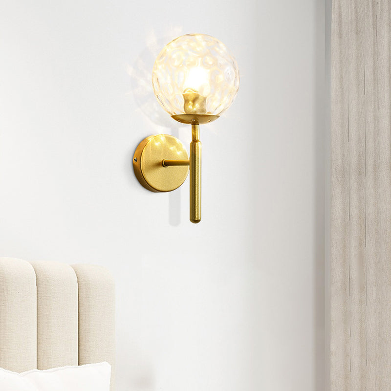 Modern Style Ball Wall Sconce Glass 1 Light Sconces for Bedroom
