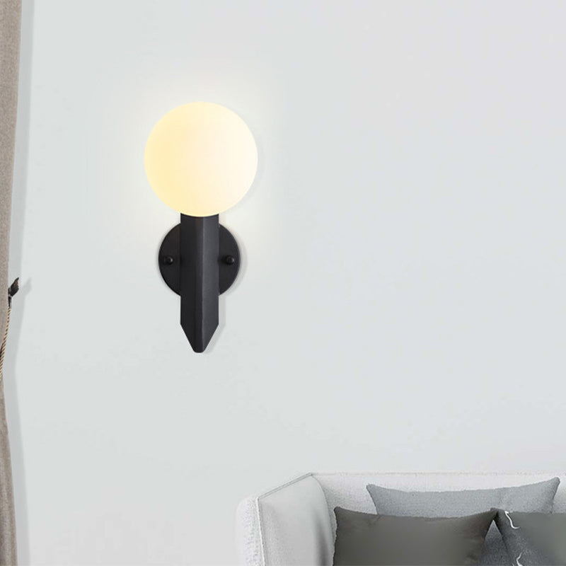 Modern Style Wall Sconce Glass 1 Light Ball Shape Sconces for Bedroom