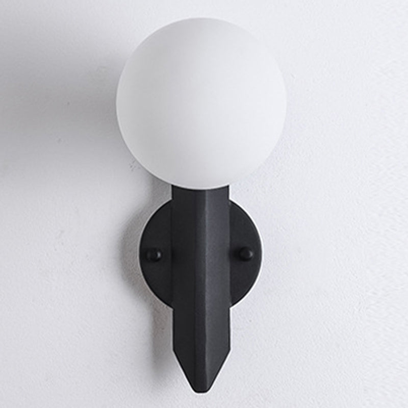 Modern Style Wall Sconce Glass 1 Light Ball Shape Sconces for Bedroom