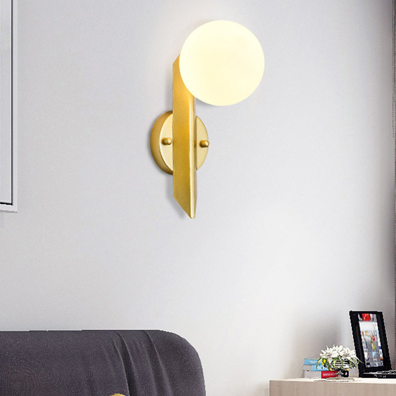 Modern Style Wall Sconce Glass 1 Light Ball Shape Sconces for Bedroom