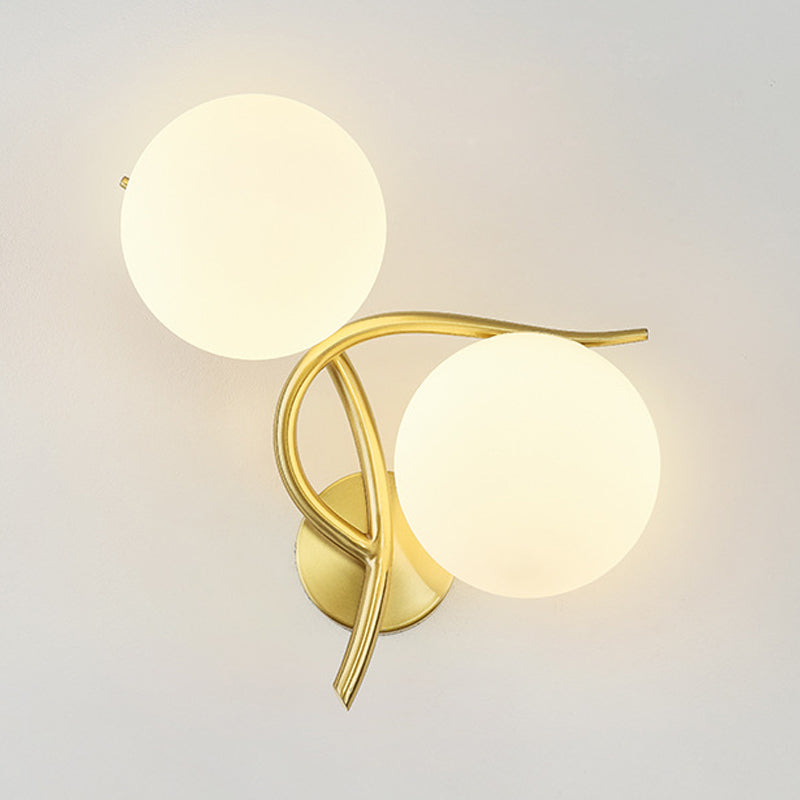 Modern Style Ball Shape Flush Mount 2-Light Glass Ceiling Light for Bedroom