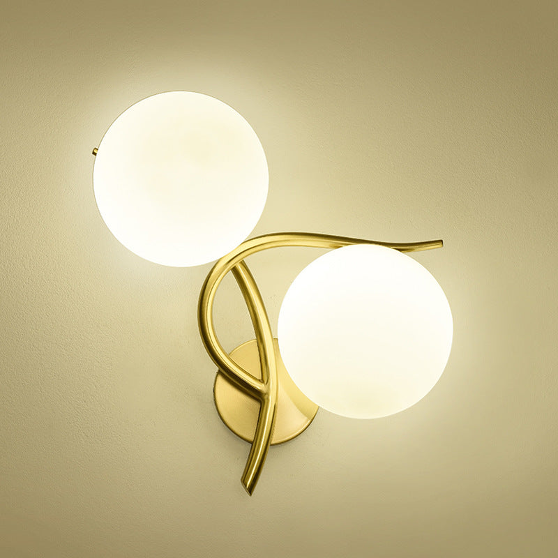 Modern Style Ball Shape Flush Mount 2-Light Glass Ceiling Light for Bedroom