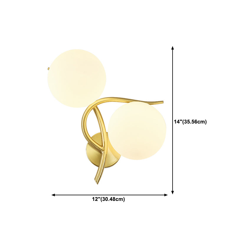 Modern Style Ball Shape Flush Mount 2-Light Glass Ceiling Light for Bedroom