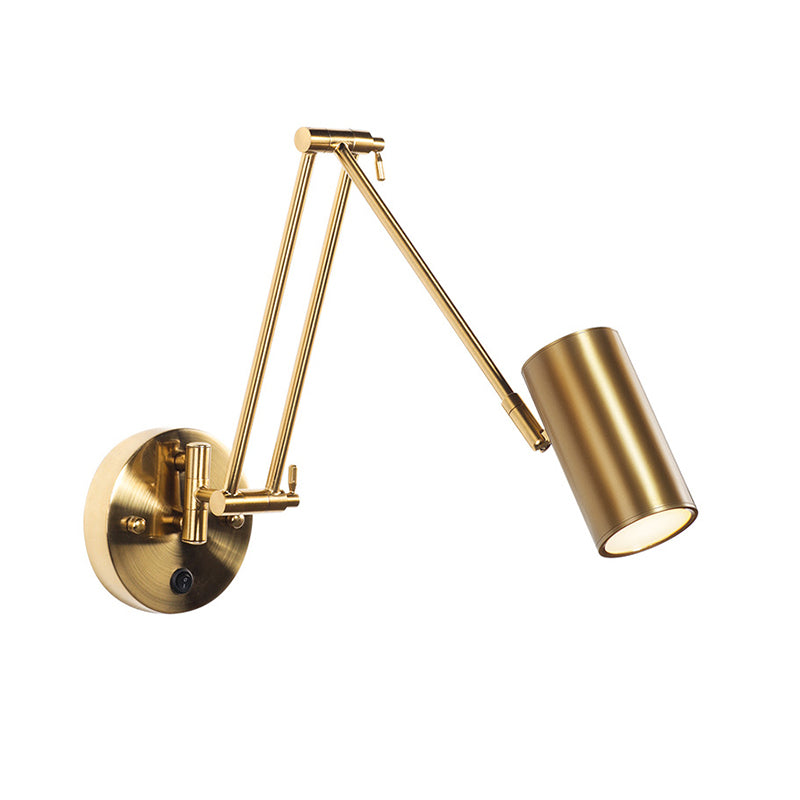 Modern Style Swing Arm Wall Sconce Metal Wall Light for Bedroom