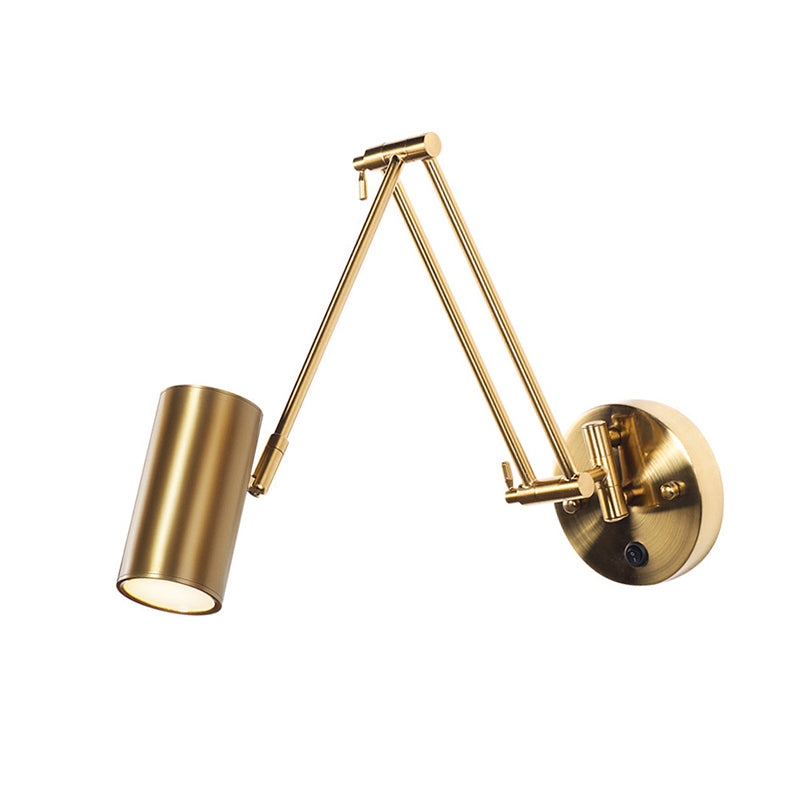 Modern Style Swing Arm Wall Sconce Metal Wall Light for Bedroom