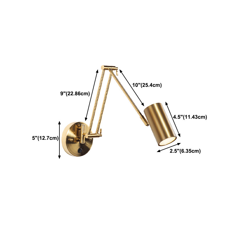 Modern Style Swing Arm Wall Sconce Metal Wall Light for Bedroom