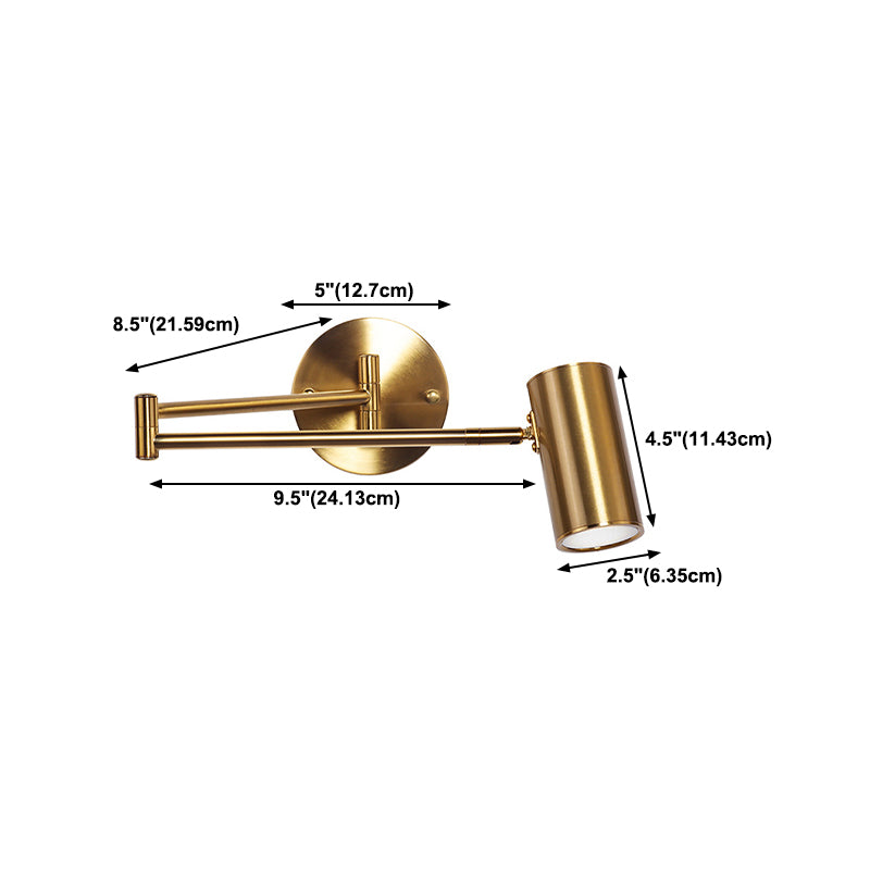Modern Style Swing Arm Wall Sconce Metal Wall Light for Bedroom