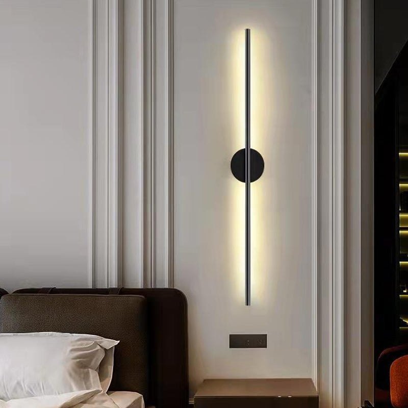 Metal Linear Sconces Indoor Contemporary 1 Light Wall Light Fixture for Bedroom