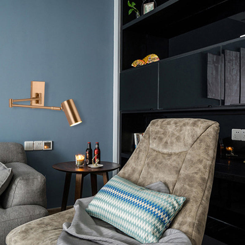 Modern Style Curved Arm Shape Wall Sconce Ceramic 1 Sconce Light in Gold / Black