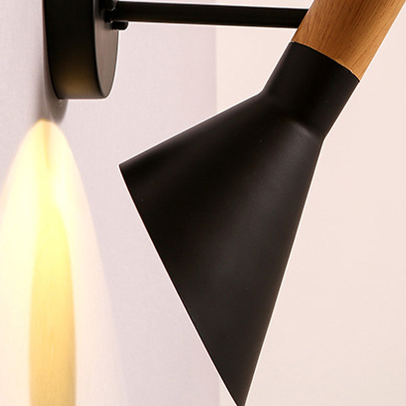 Industrial Style Hourglass Shape Wall Lamp Metal 1 Sconce Light in White/Black