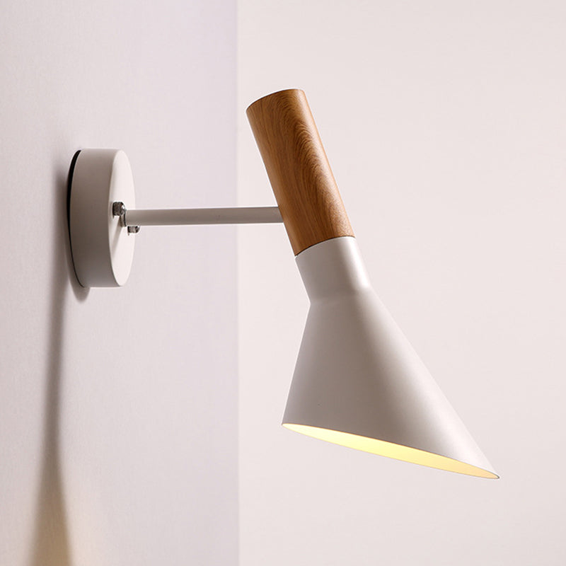 Industrial Style Hourglass Shape Wall Lamp Metal 1 Sconce Light in White/Black