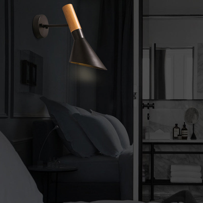 Industrial Style Hourglass Shape Wall Lamp Metal 1 Sconce Light in White/Black