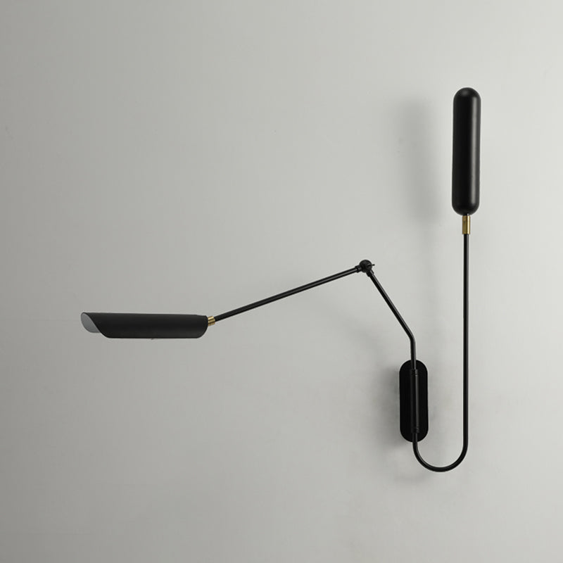 Black Modern Wall Sconce Geometric Shape Wall Light with Metal Shade for Living Room