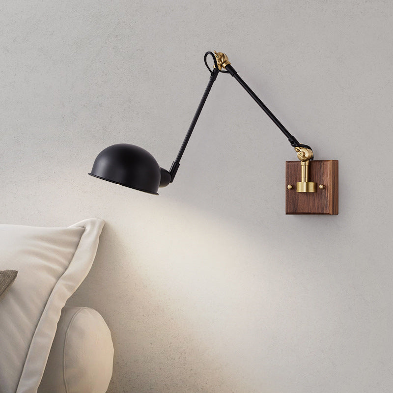 Single Brown Finish Modernism Wall Mounted Sconce Metallic Wall Light