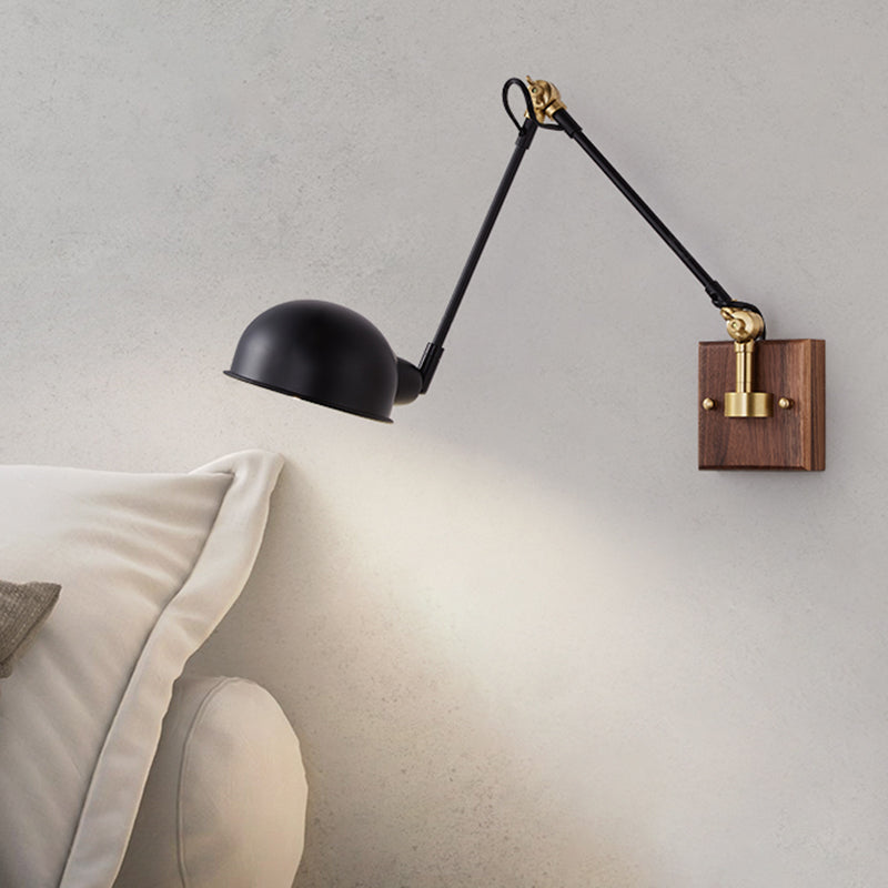 Single Brown Finish Modernism Wall Mounted Sconce Metallic Wall Light