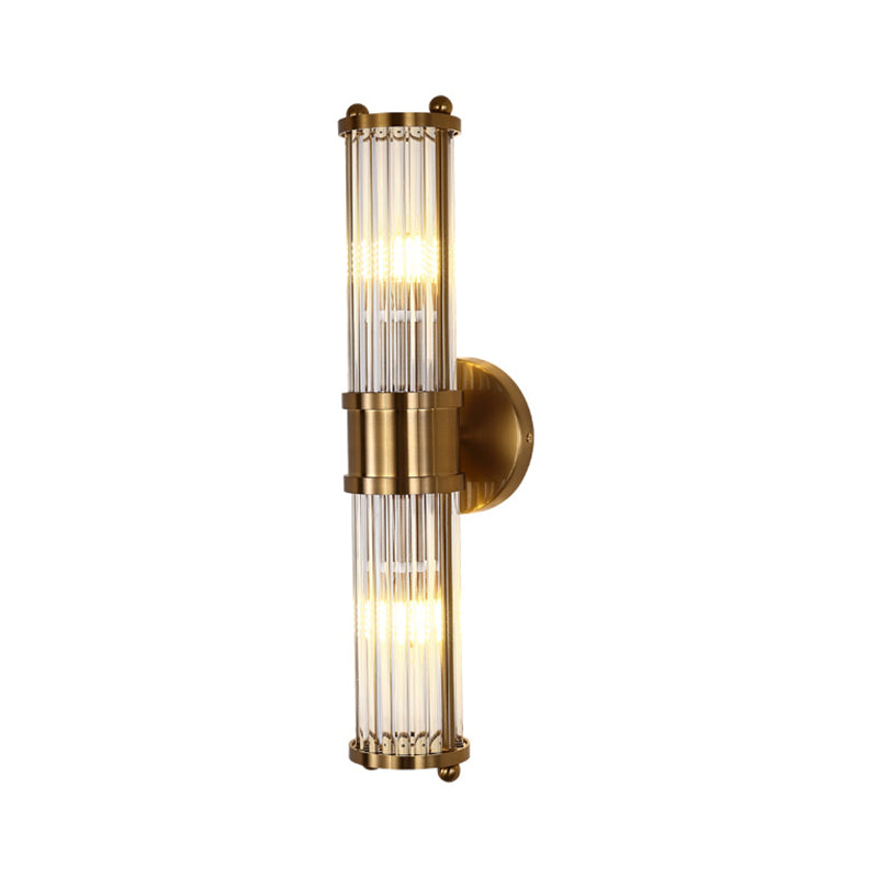 Crystal Geometric Shape Wall Light Modern Style Multi Lights Wall Light Sconce in Brass