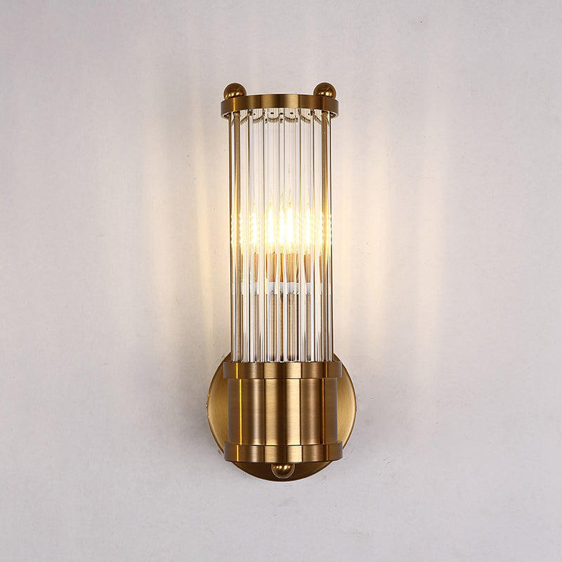 Crystal Geometric Shape Wall Light Modern Style Multi Lights Wall Light Sconce in Brass