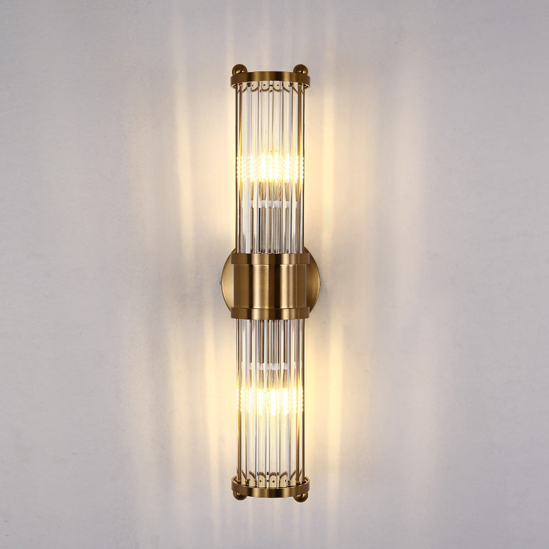 Crystal Geometric Shape Wall Light Modern Style Multi Lights Wall Light Sconce in Brass