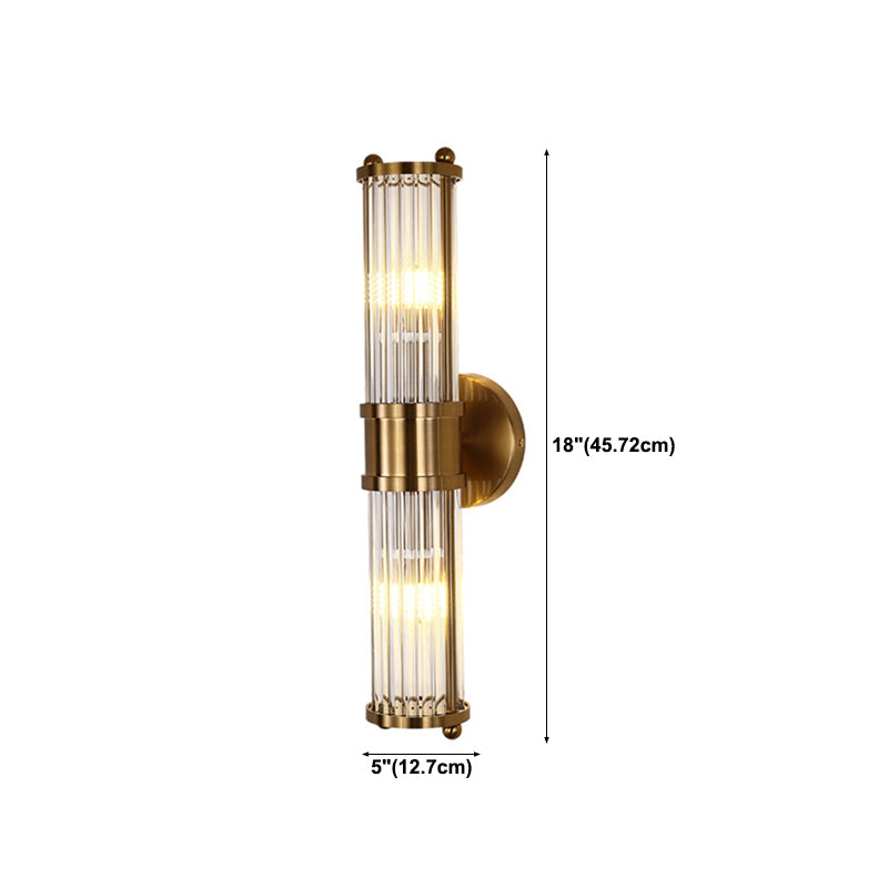 Crystal Geometric Shape Wall Light Modern Style Multi Lights Wall Light Sconce in Brass