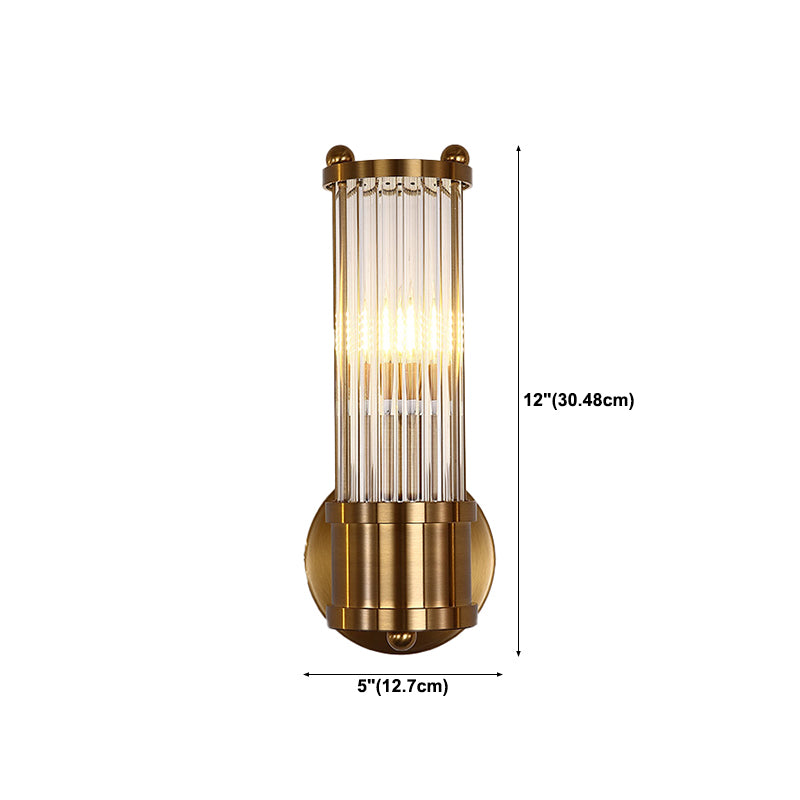 Crystal Geometric Shape Wall Light Modern Style Multi Lights Wall Light Sconce in Brass