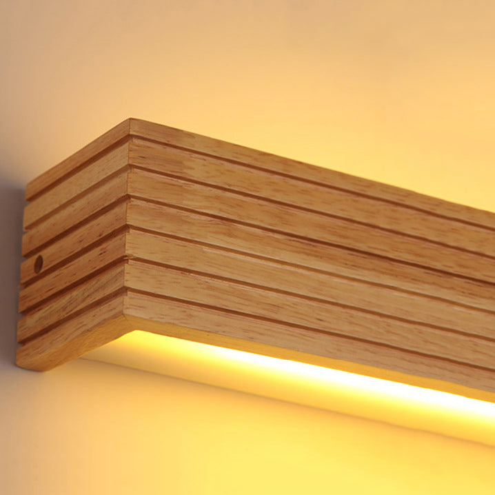 Wood Rectangular Vanity Wall Lights Contemporary Style 1 Light Vanity Lighting Ideas