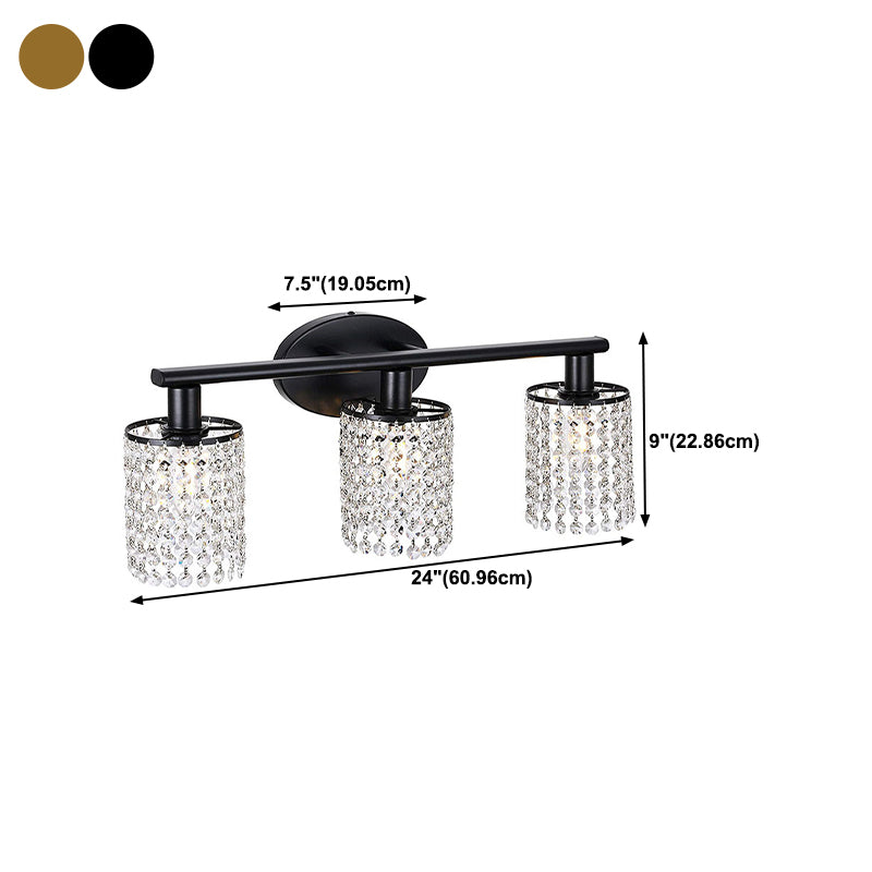 Black/Golden 2/3/4-Light Modern Bathroom Vanity Light Shaded Metallic Bath Bar
