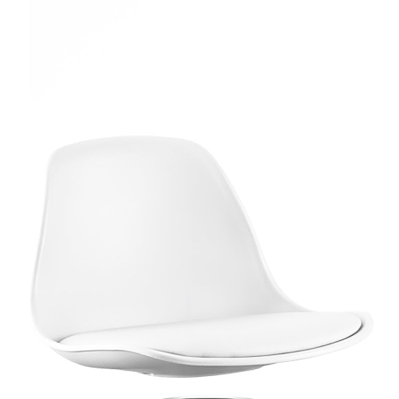 Contemporary Metal Barstool Faux Leather Footrest Adjustable Counter Stool