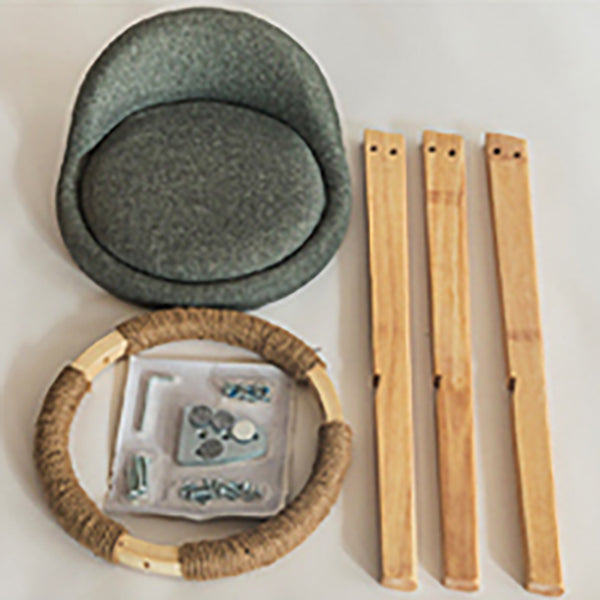 Modern Solid Wood base Bar Stool Upholstered Footrest Bar Stool