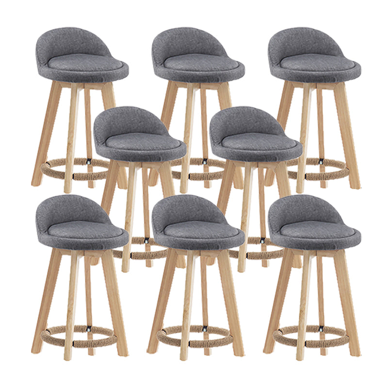 Modern Solid Wood base Bar Stool Upholstered Footrest Bar Stool