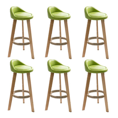 Modern Solid Wood base Bar Stool Upholstered Footrest Bar Stool