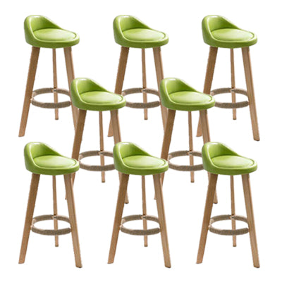 Modern Solid Wood base Bar Stool Upholstered Footrest Bar Stool